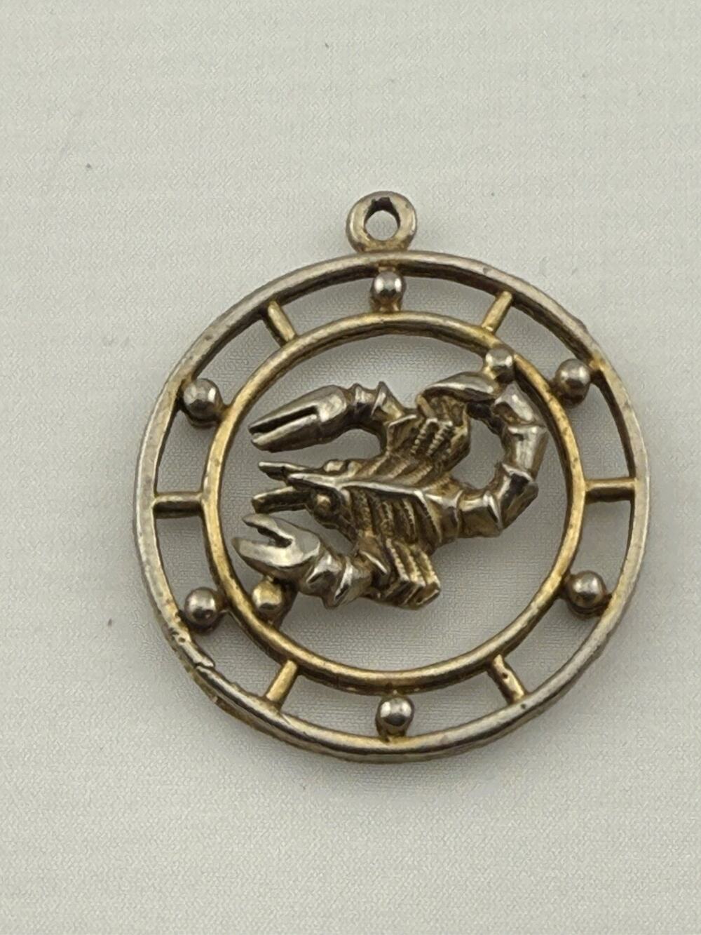 Vintage Gold-Tone Zodiac Horoscope Scorpion Pendant Celebrity NY
